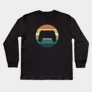 Retro Rainbow Video Game Console Controller for Gamer Kids Long Sleeve T-Shirt